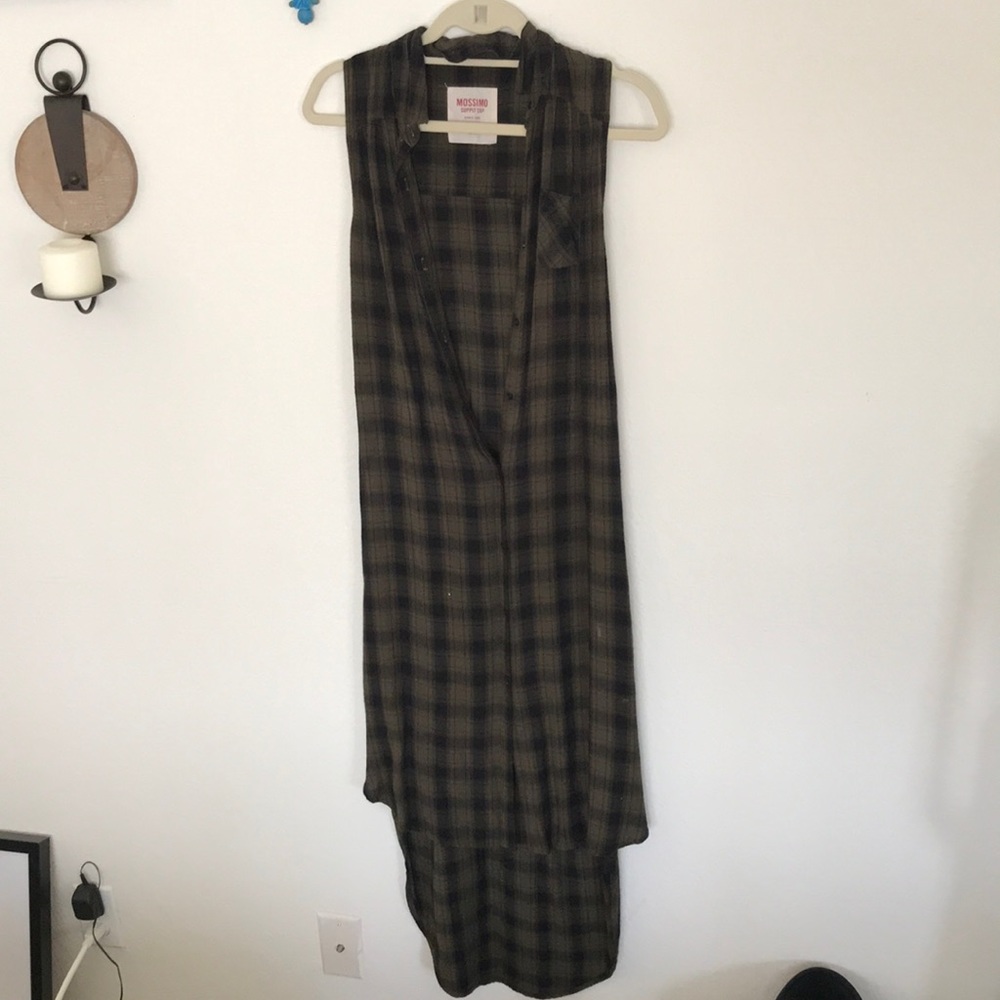 High low flannel shirtdress